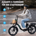 HITWAY E-Bike Faltrad 20*3,0 zoll Elektrofahrrad Pedelec mit 36V15,6Ah Akku, 7 Gang shimano shimano Schaltwerk, Kettenschaltung, Heckmotor, 561,6 Wh, Klappfahrrad E Mountainbike für Damen u. Herren - Image 4