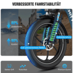 HITWAY E-Bike Faltrad 20*3,0 zoll Elektrofahrrad Pedelec mit 36V15,6Ah Akku, 7 Gang shimano shimano Schaltwerk, Kettenschaltung, Heckmotor, 561,6 Wh, Klappfahrrad E Mountainbike für Damen u. Herren - Image 5