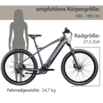 AGON E-Bike Mountainbike Alpha, 10 Gang Deore SGS T6000 Schaltwerk, Kettenschaltung, Heckmotor, 540 Wh, Pedelec, Elektrofahrrad für Damen u. Herren, MTB - Image 3