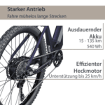 AGON E-Bike Mountainbike Alpha, 10 Gang Deore SGS T6000 Schaltwerk, Kettenschaltung, Heckmotor, 540 Wh, Pedelec, Elektrofahrrad für Damen u. Herren, MTB - Image 3