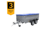 Anhänger mit zwei Achsen Garden Trailer 264/2 KIPP inkl. zusätzliche Bordwände und Flachplane-Neu - Image 3