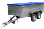 Anhänger mit zwei Achsen Garden Trailer 264/2 KIPP inkl. zusätzliche Bordwände und Flachplane-Neu - Image 4