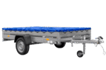 Einachsanhänger 264×150 UNITRAILER GARDEN 265 KIPP mit einem Flachplanenträger und blauer Plane-Neu - Image 3