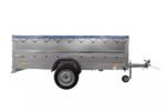 Großer Anhänger 750 kg Garden Trailer 264 KIPP mit Bordwandaufsatz , Stützrad und blauer Flachplane-Neu - Image 4