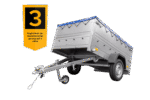Kfz Anhänger 750 kg Garden Trailer 201 KIPP mit zusätzlichen Bordwänden, Stützrad und blauer Flachplane-Neu - Image 3