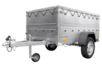 Kippbarer Pkw Anhänger Garden Trailer 200 KIPP mit zusätzlichen Bordwänden, Stützrad und Flachplane-Neu - Image 5