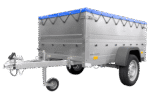 Kippbarer Pkw Anhänger Garden Trailer 200 KIPP mit zusätzlichen Bordwänden, Stützrad und Flachplane-Neu - Image 3