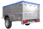 Kippbarer Pkw Anhänger Garden Trailer 200 KIPP mit zusätzlichen Bordwänden, Stützrad und Flachplane-Neu - Image 4